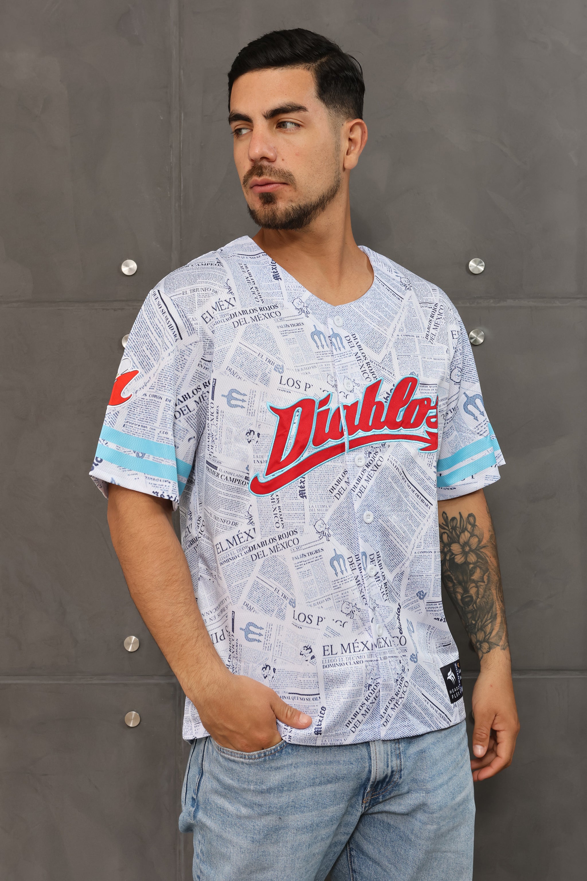 Diablos Rojos del México Fan Baseball Jersey: Premium Design, Newspaper Printing | Headflex