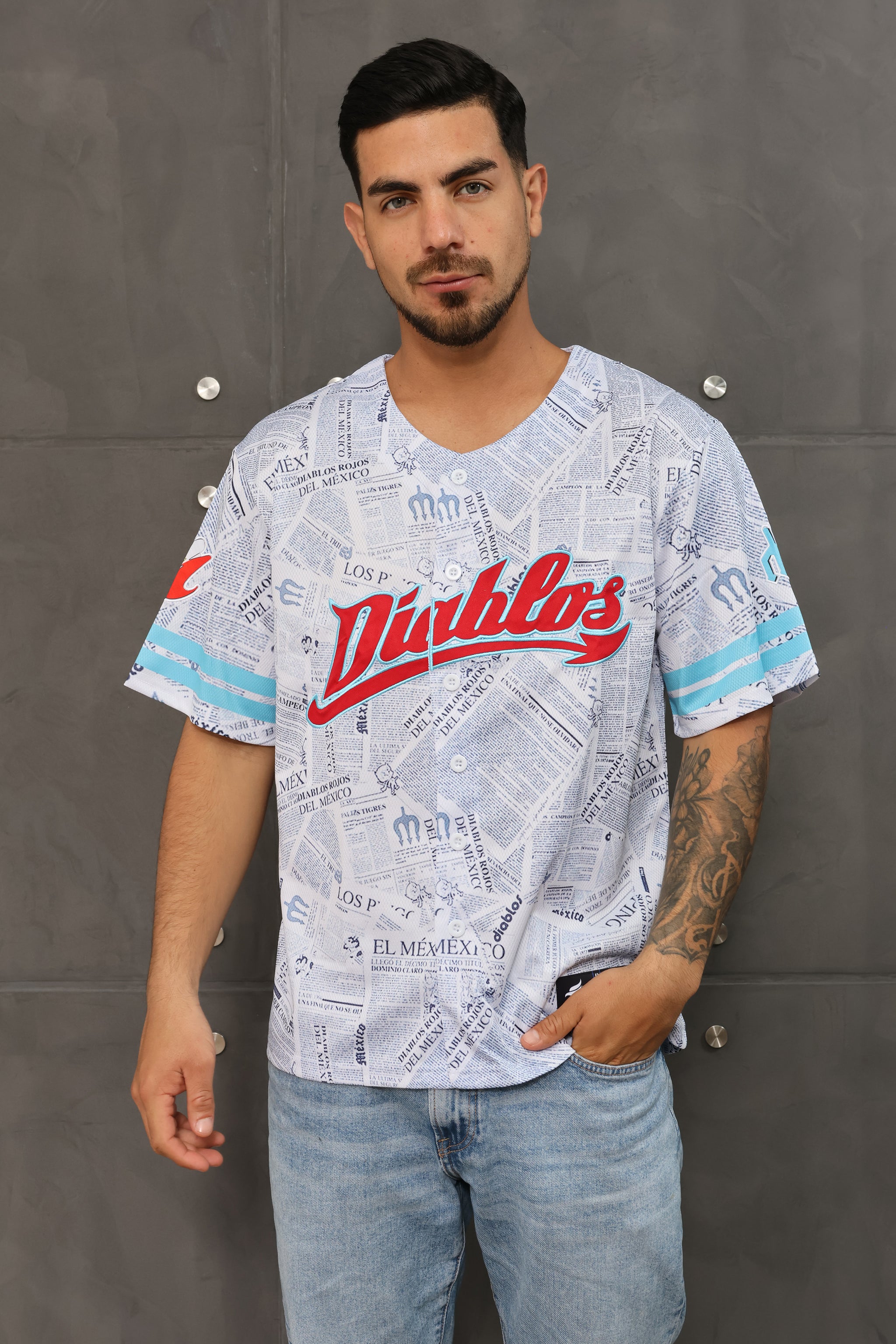 Diablos Rojos del México Fan Baseball Jersey: Premium Design, Newspaper Printing | Headflex