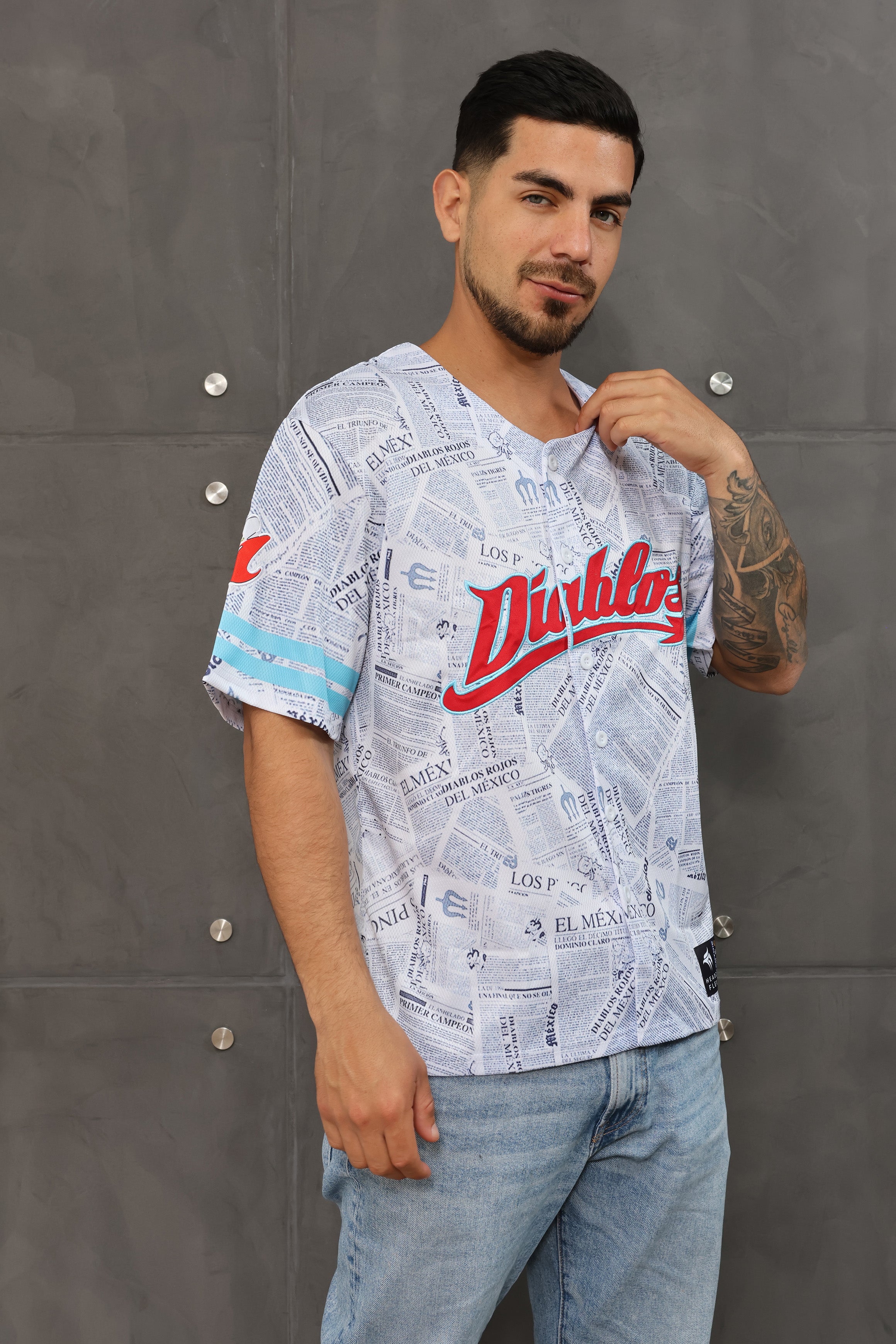 Diablos  México Fan Baseball Jersey: Premium Design, Newspaper Printing | Headflex Secondary image