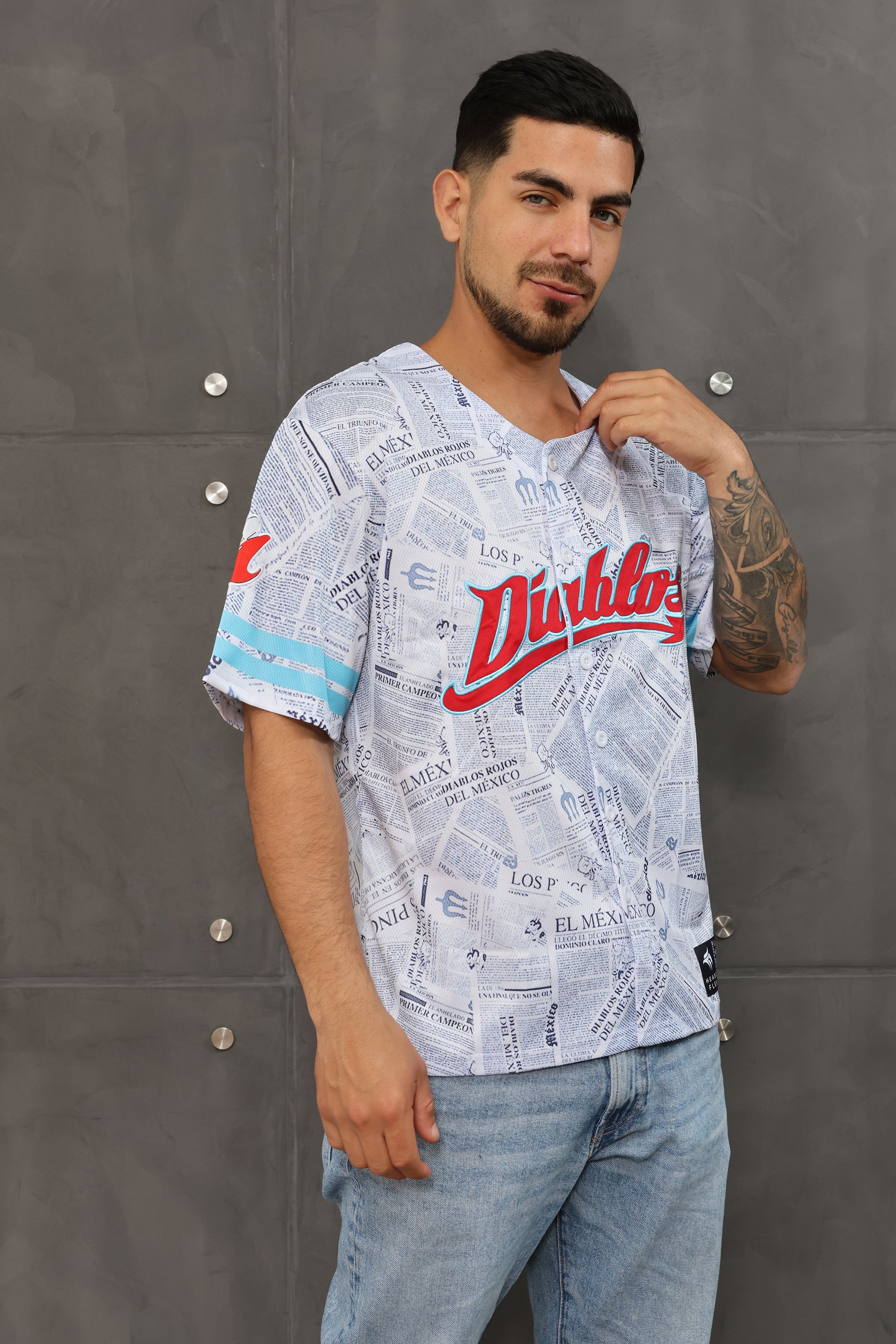 Diablos Rojos del México Fan Baseball Jersey: Premium Design, Newspaper Printing | Headflex