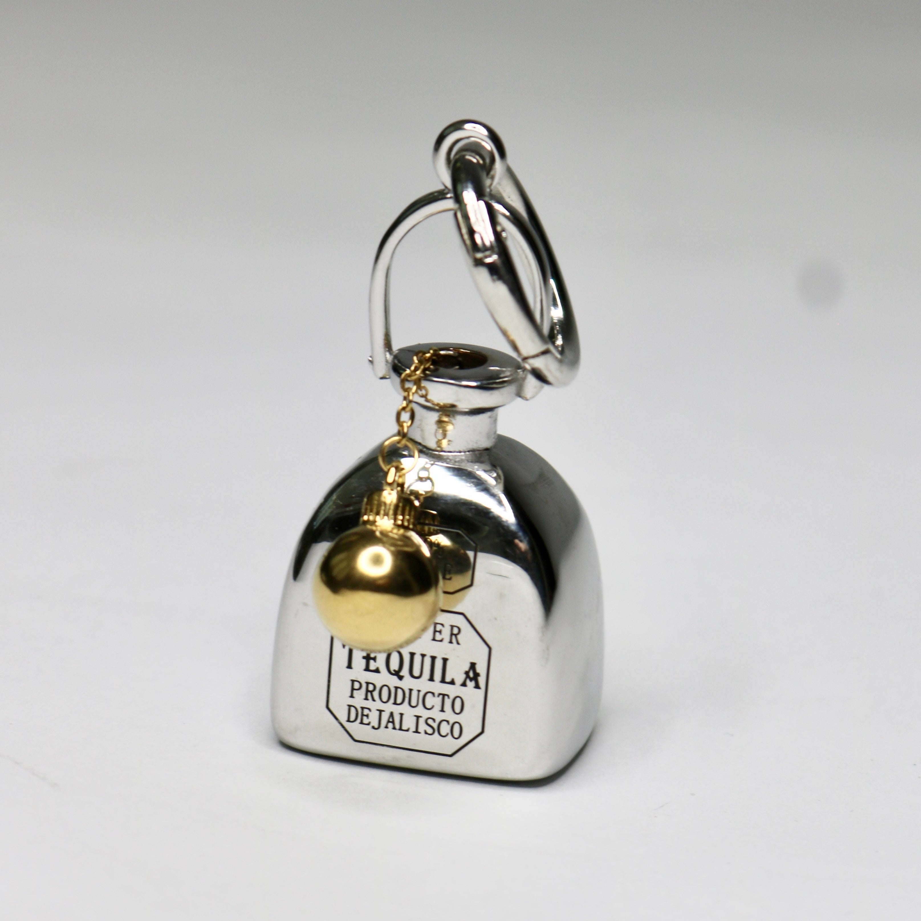 Mini Tequila Bottle Metal Alloy Charm – Silver Travel Accessory for Bags, Luggage & Carry-On Main image