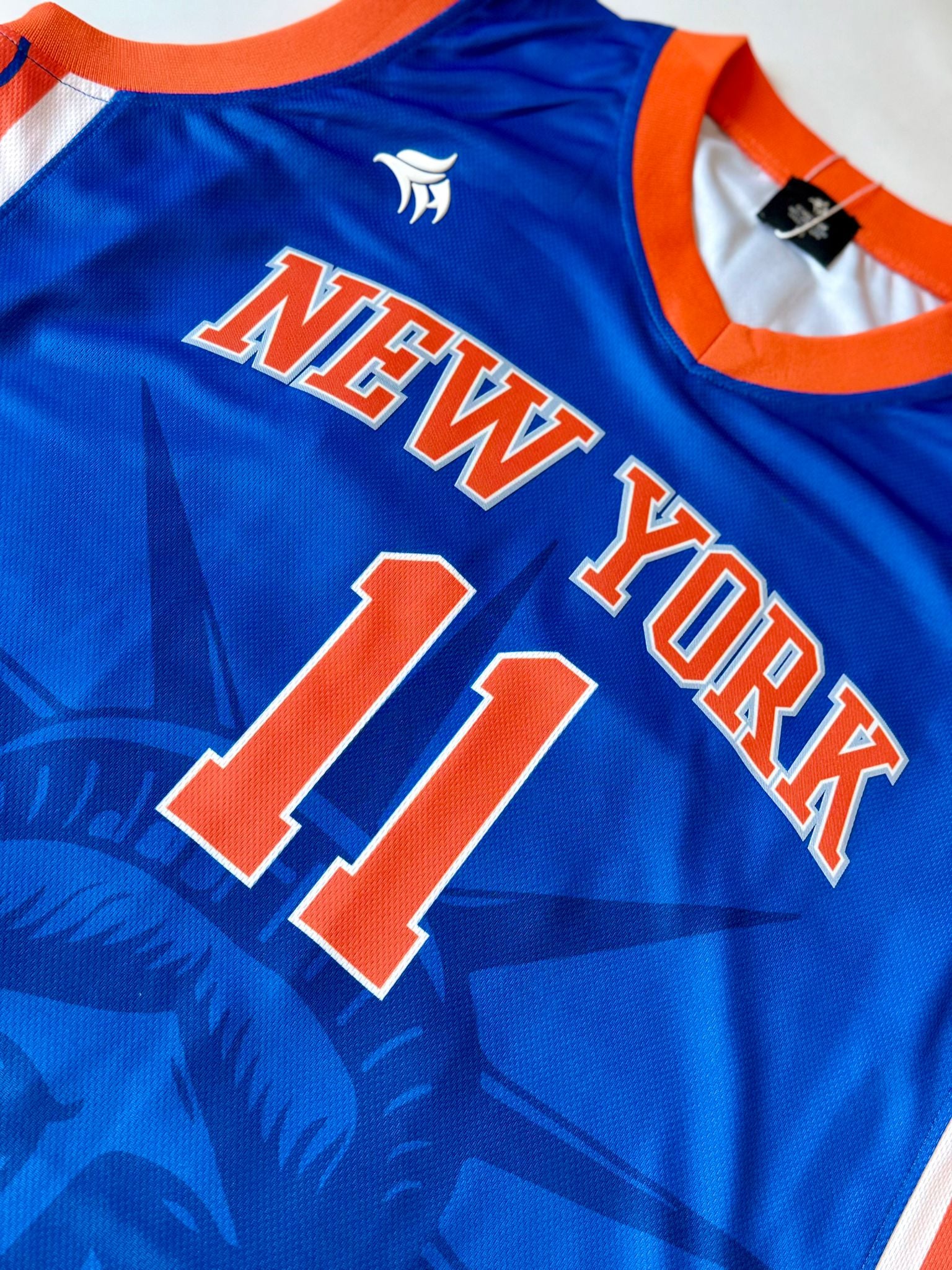 New York 11 Basketball Fan Jersey – Sleeveless Blue Orange