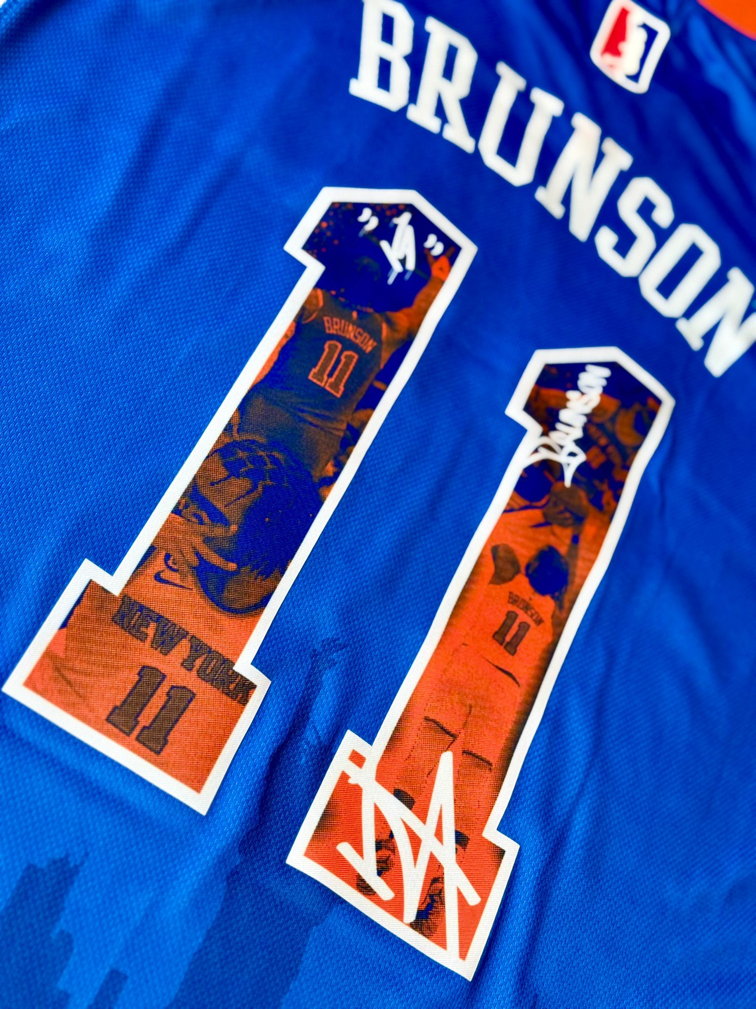 New York 11 Basketball Fan Jersey – Sleeveless Blue Orange