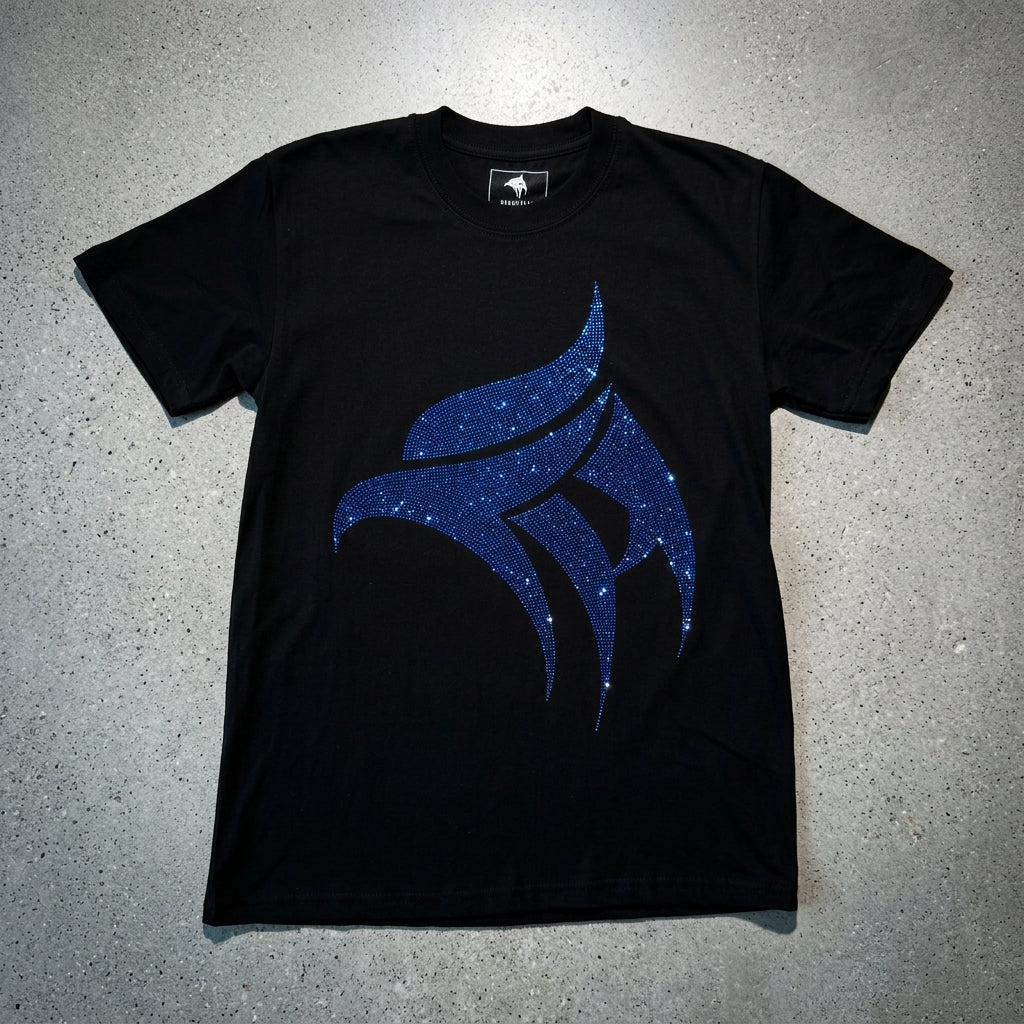 Blue Eagle Black Rhinestone T-Shirt