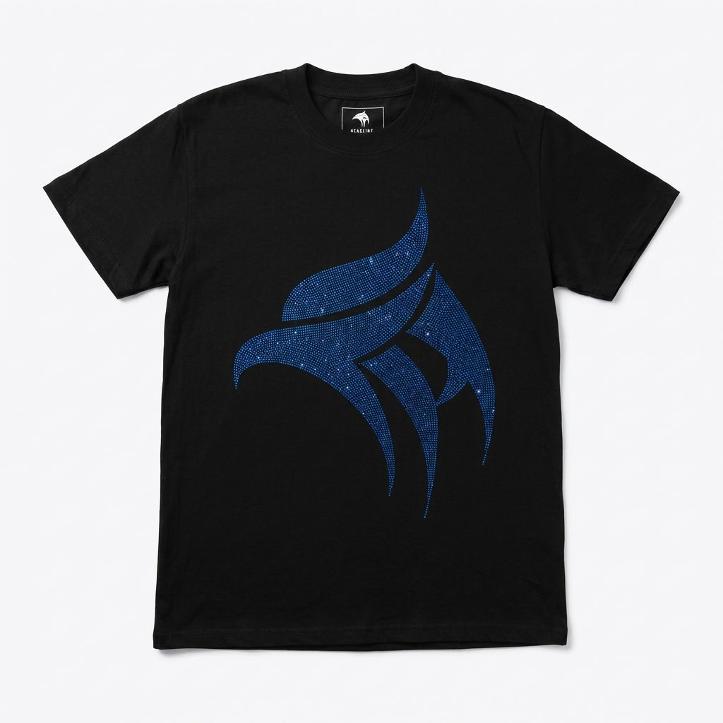 Blue Eagle Black Rhinestone T-Shirt