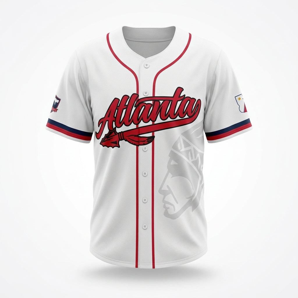 Peachtree White Baseball Jersey