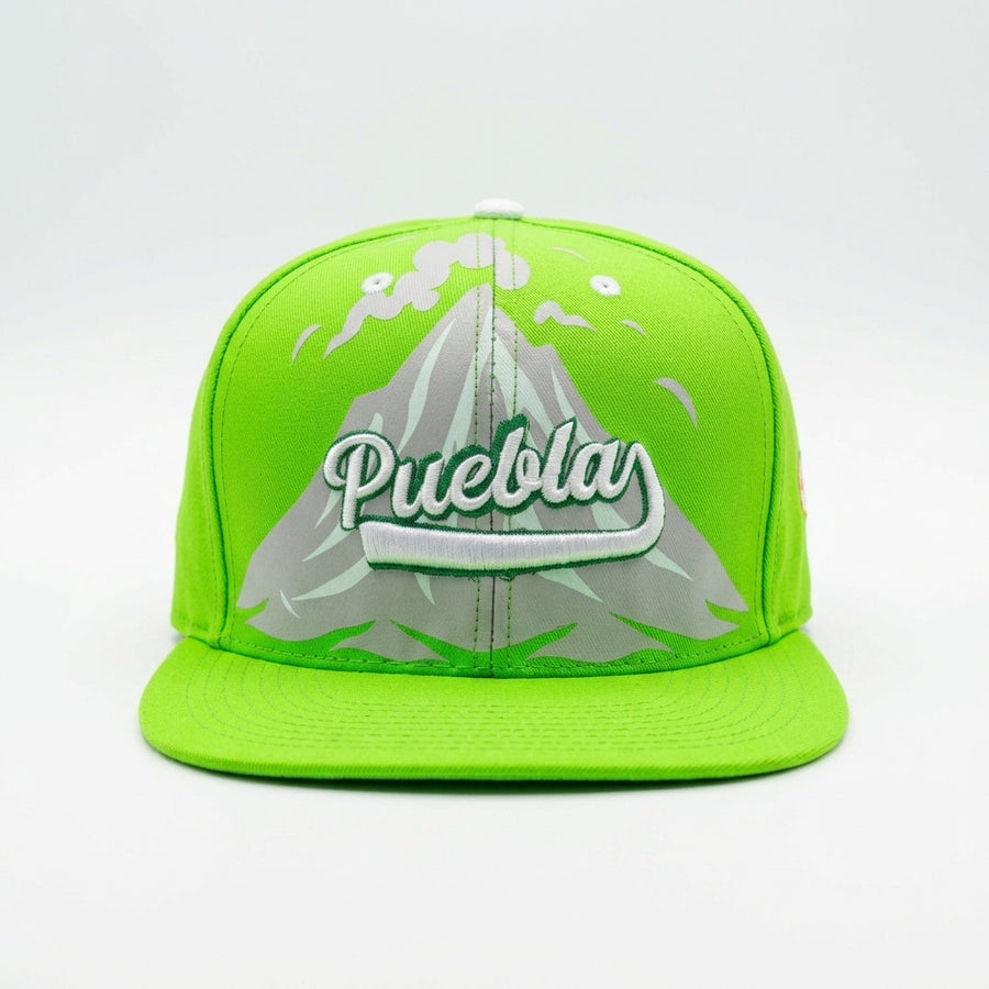 Green cap with 'Puebla' text on a white background