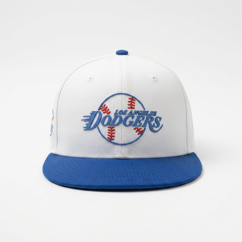 Los Angeles Dodgers cap with white front and blue bill on a light gray background Main image