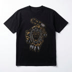 Golden Tiger Black Rhinestone T-Shirt