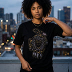 Golden Tiger Black Rhinestone T-Shirt