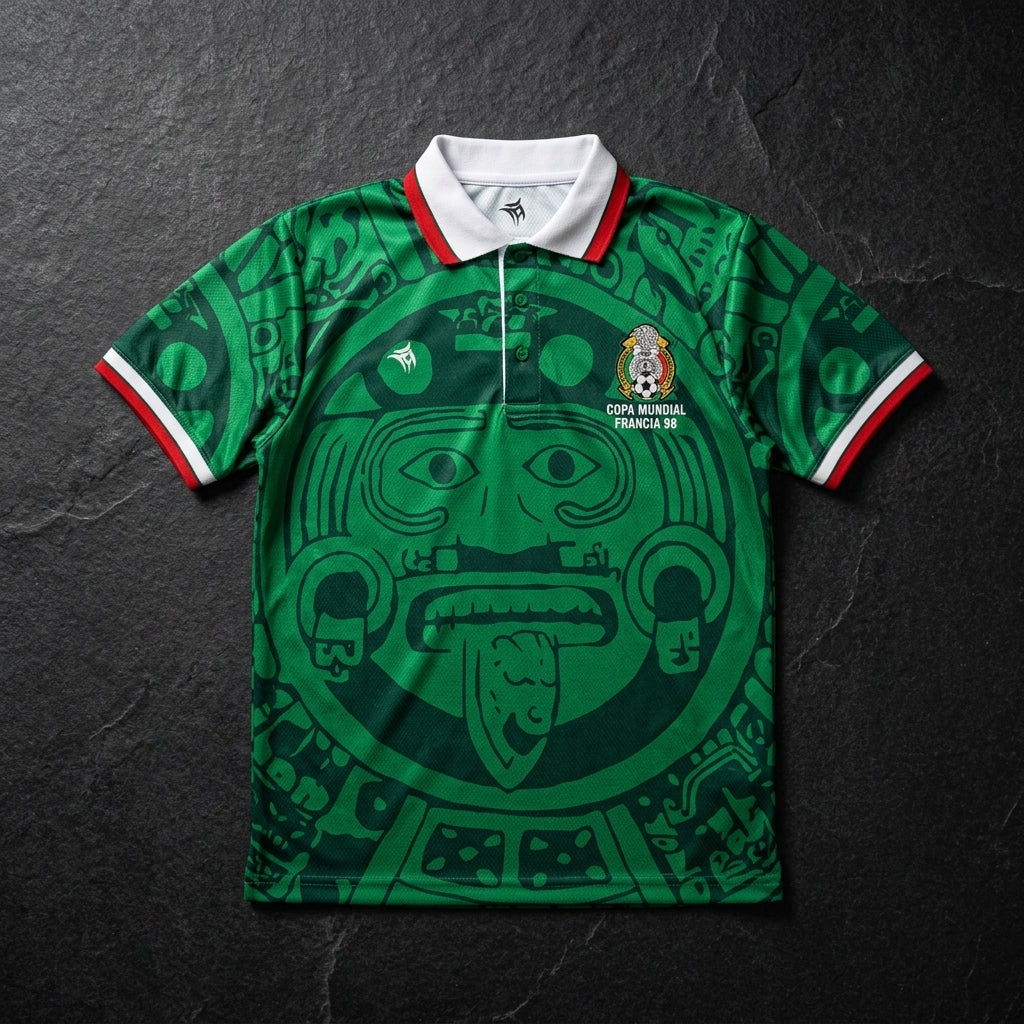 Mexico Aztec Retro Soccer Jersey – Green Heritage Streetwear