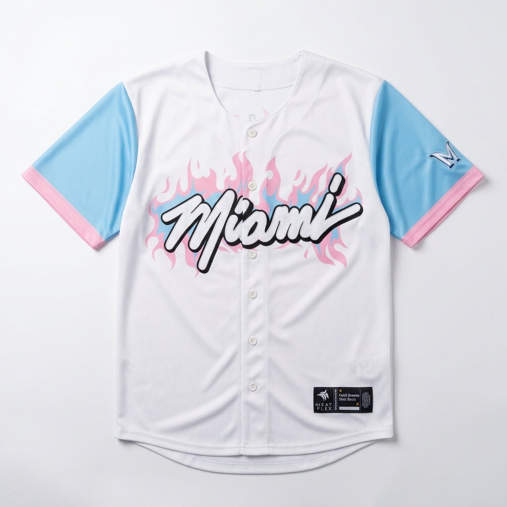 Miami Coast White Baseball Jersey