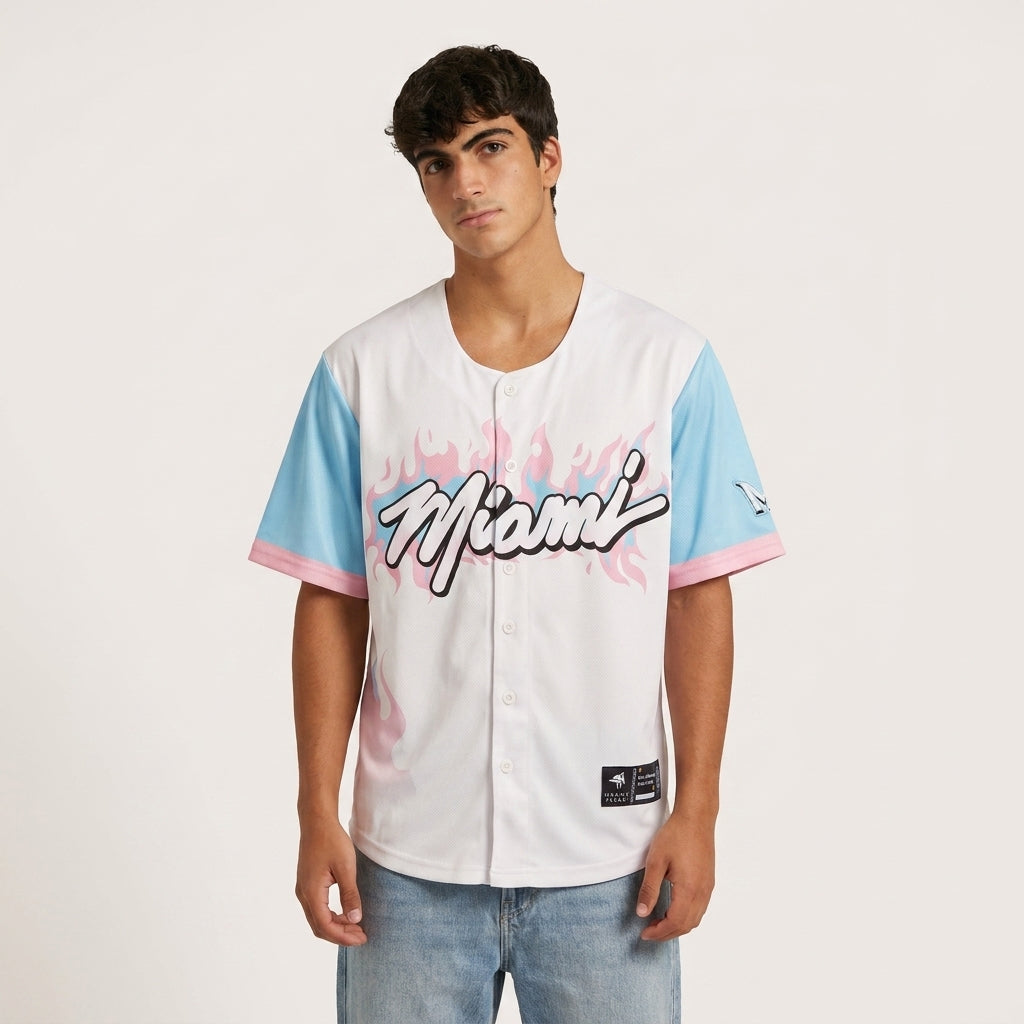 Miami Coast White Baseball Jersey