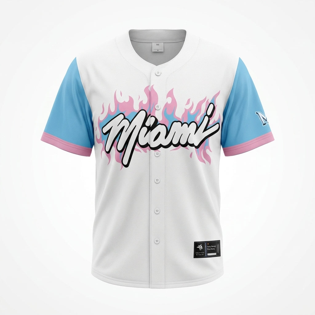 Miami Coast White Baseball Jersey
