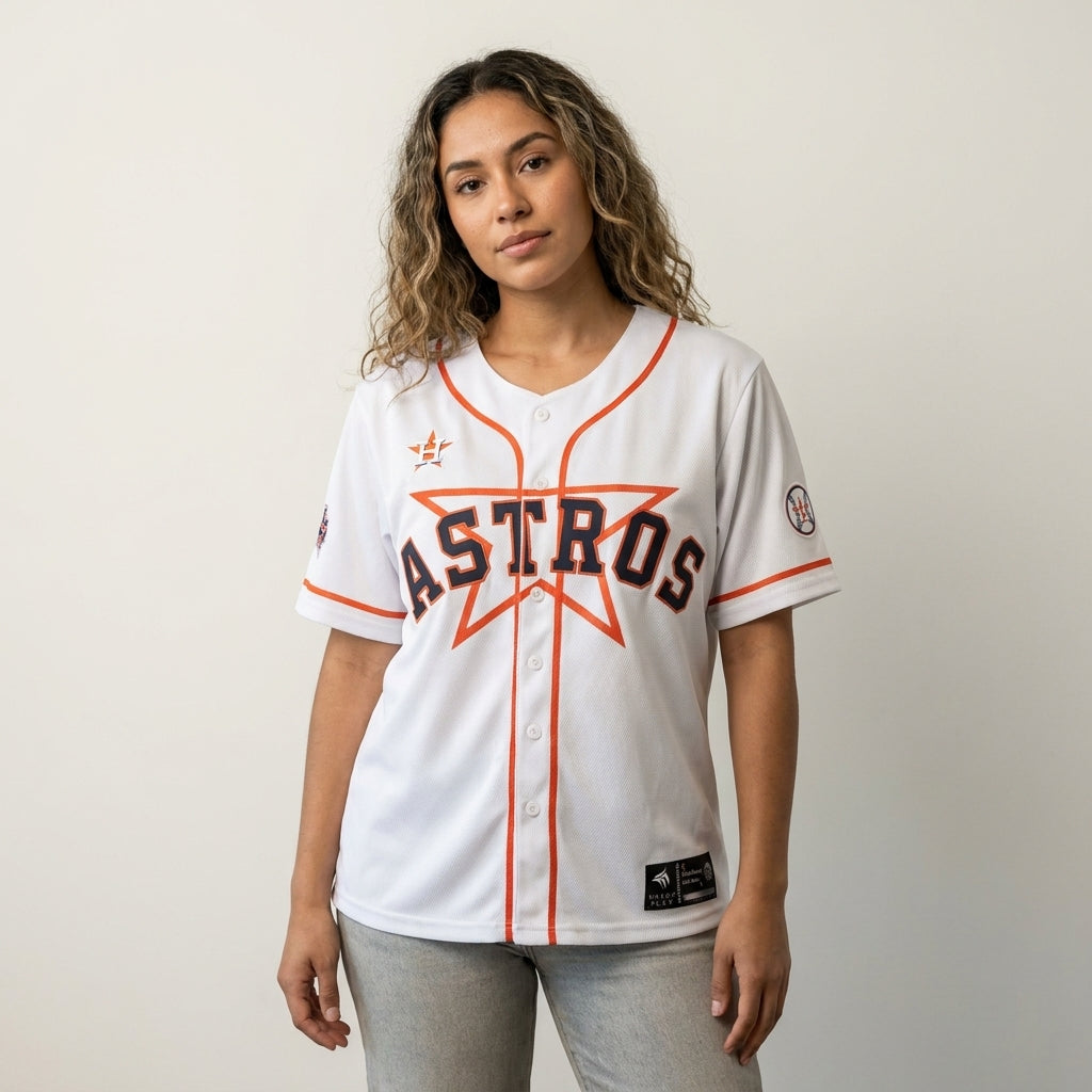 H-Town White Baseball Jersey