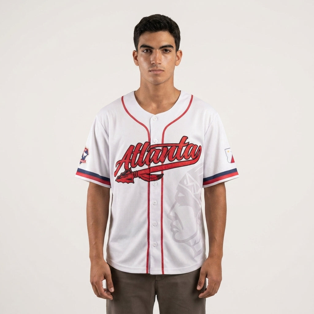 Peachtree White Baseball Jersey