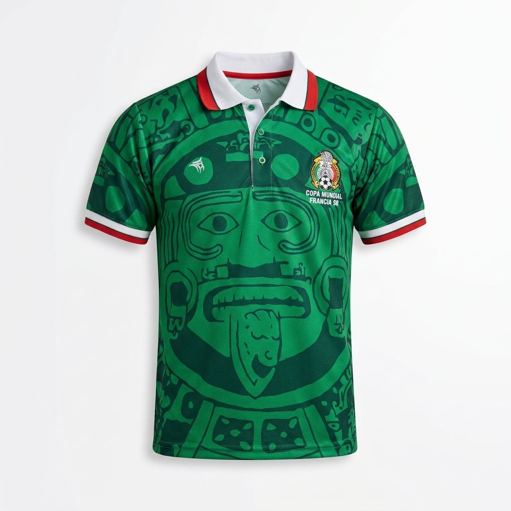 Mexico Aztec Retro Soccer Jersey – Green Heritage Streetwear