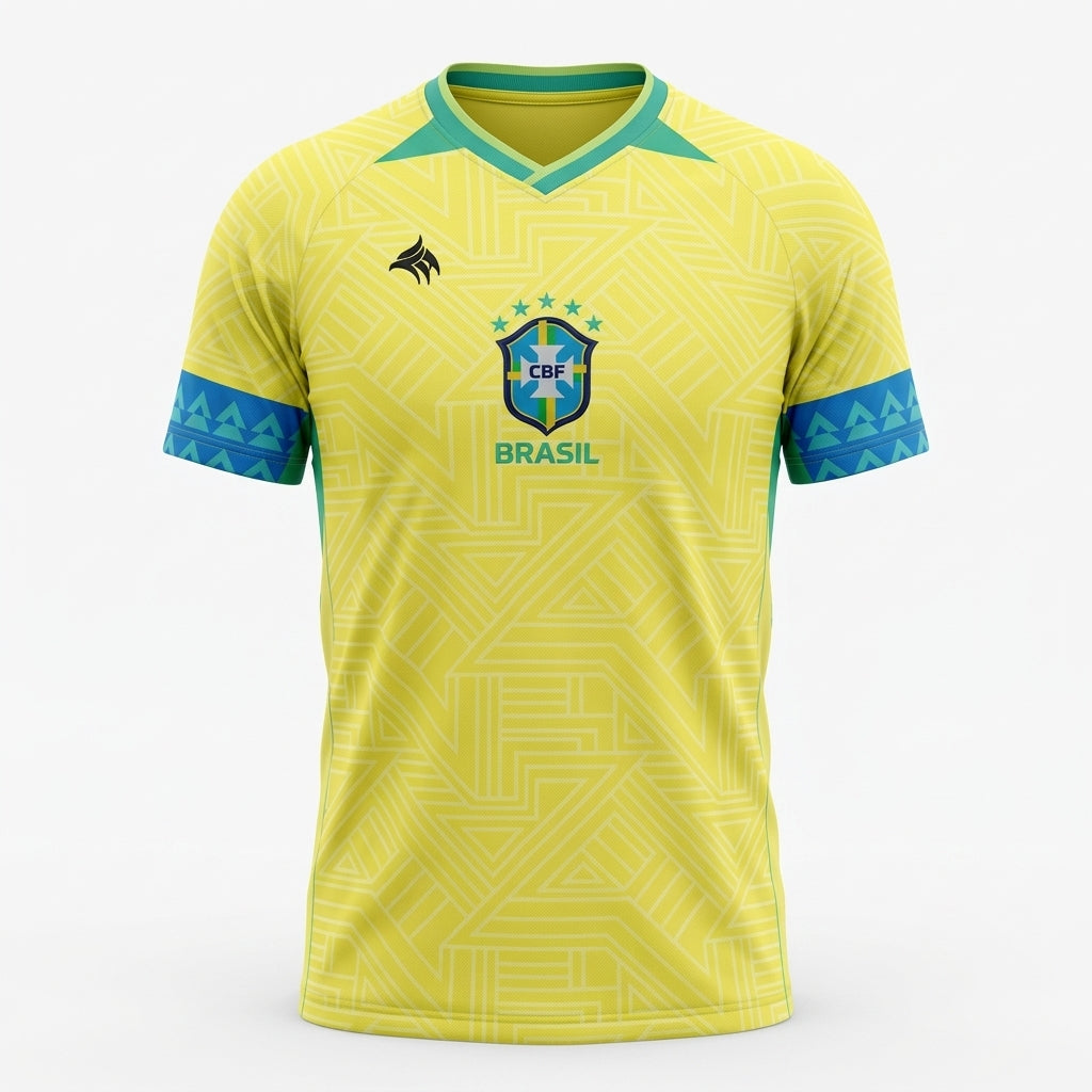 Brazil Crest Yellow Soccer Jersey