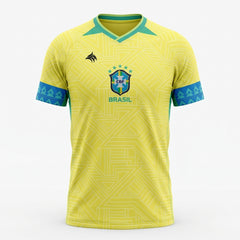 Brazil Crest Yellow Soccer Jersey