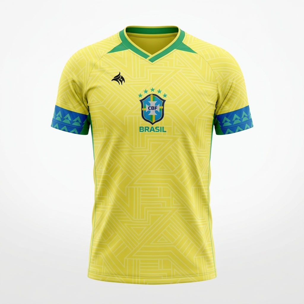 Brazil Crest Yellow Soccer Jersey