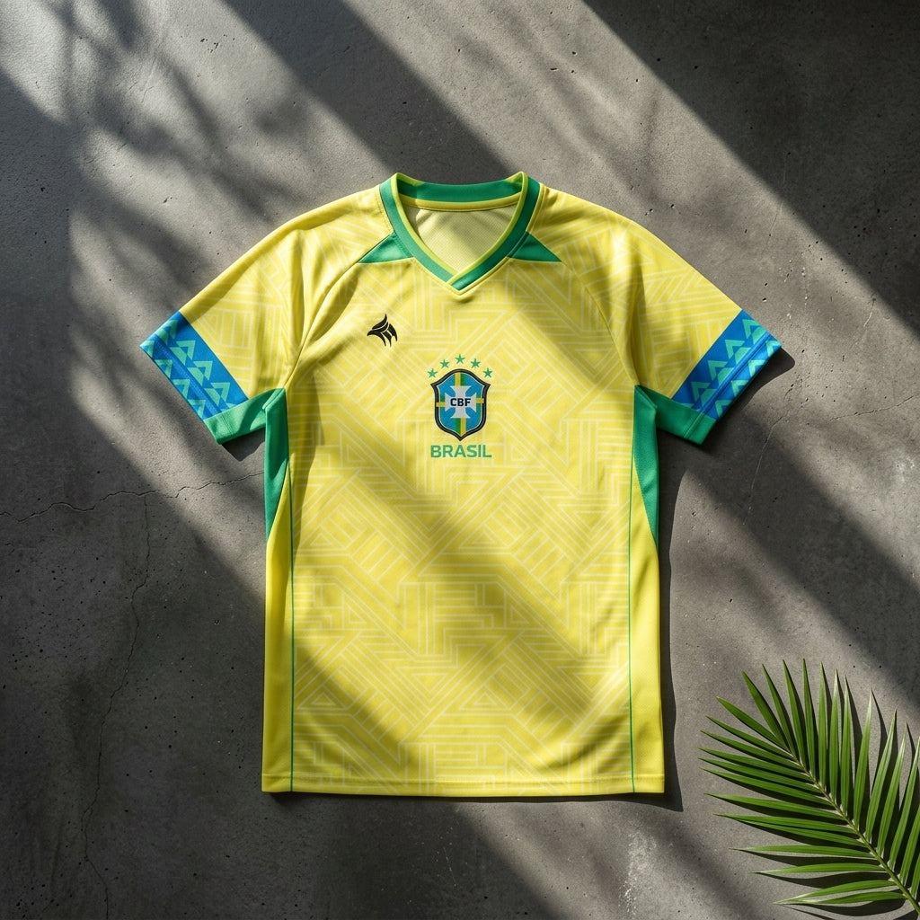 Brazil Crest Yellow Soccer Jersey