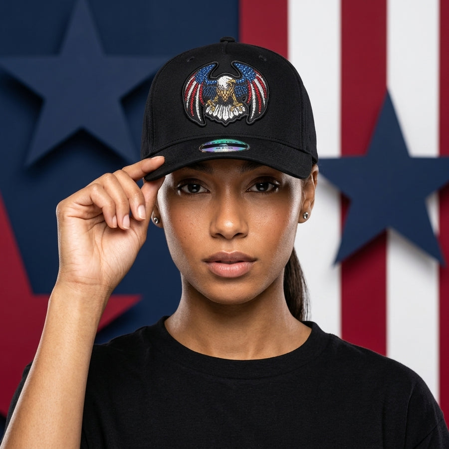 USA Liberty Eagle Performance Snapback Hat – Water-Resistant Laser-Cut Cap