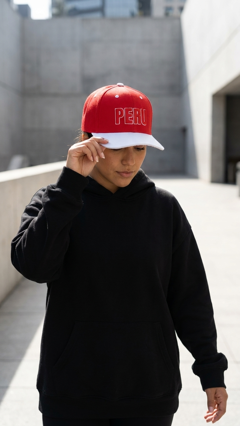 Peru Pride White/Red 3D Embroidered Snapback Hat