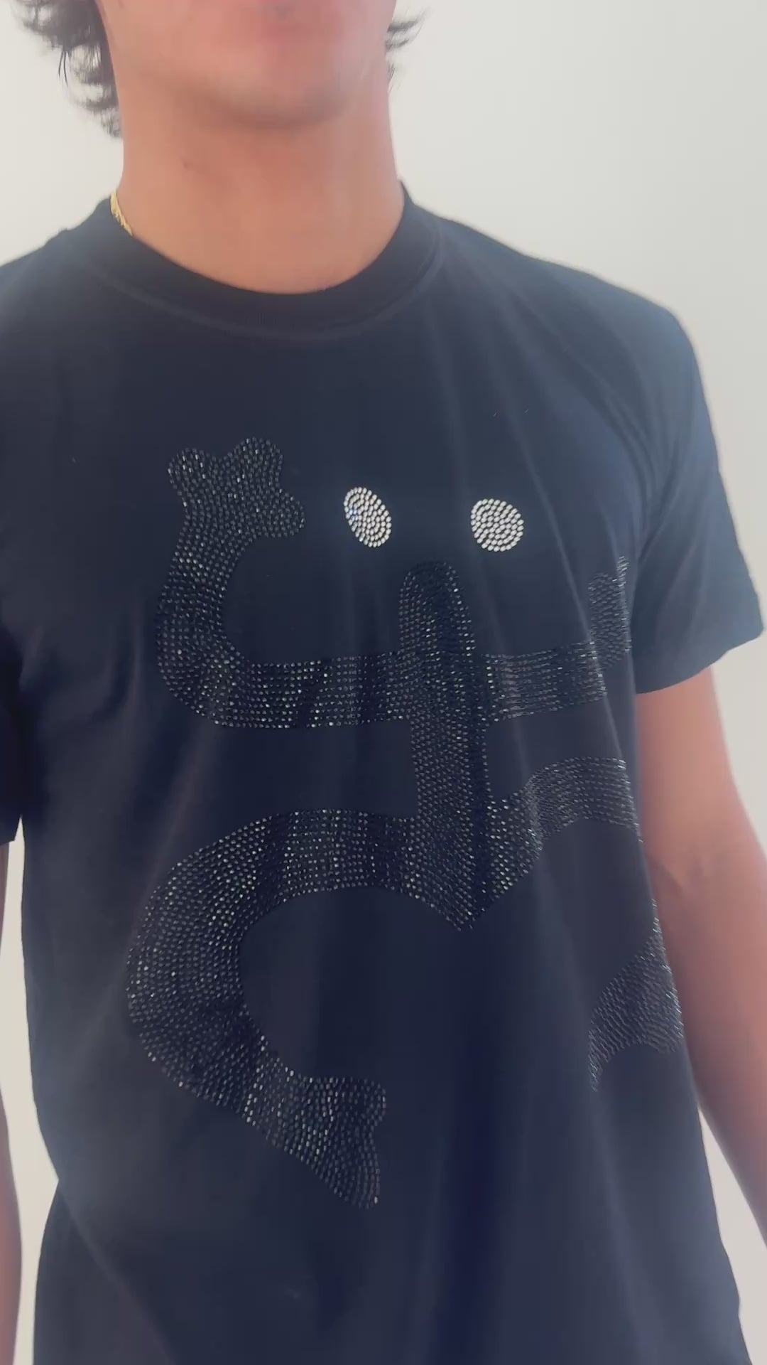 Coquí Heritage Tee – Black Rhinestone Main image