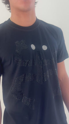 Puerto Rico Coquí Black Rhinestone T-Shirt