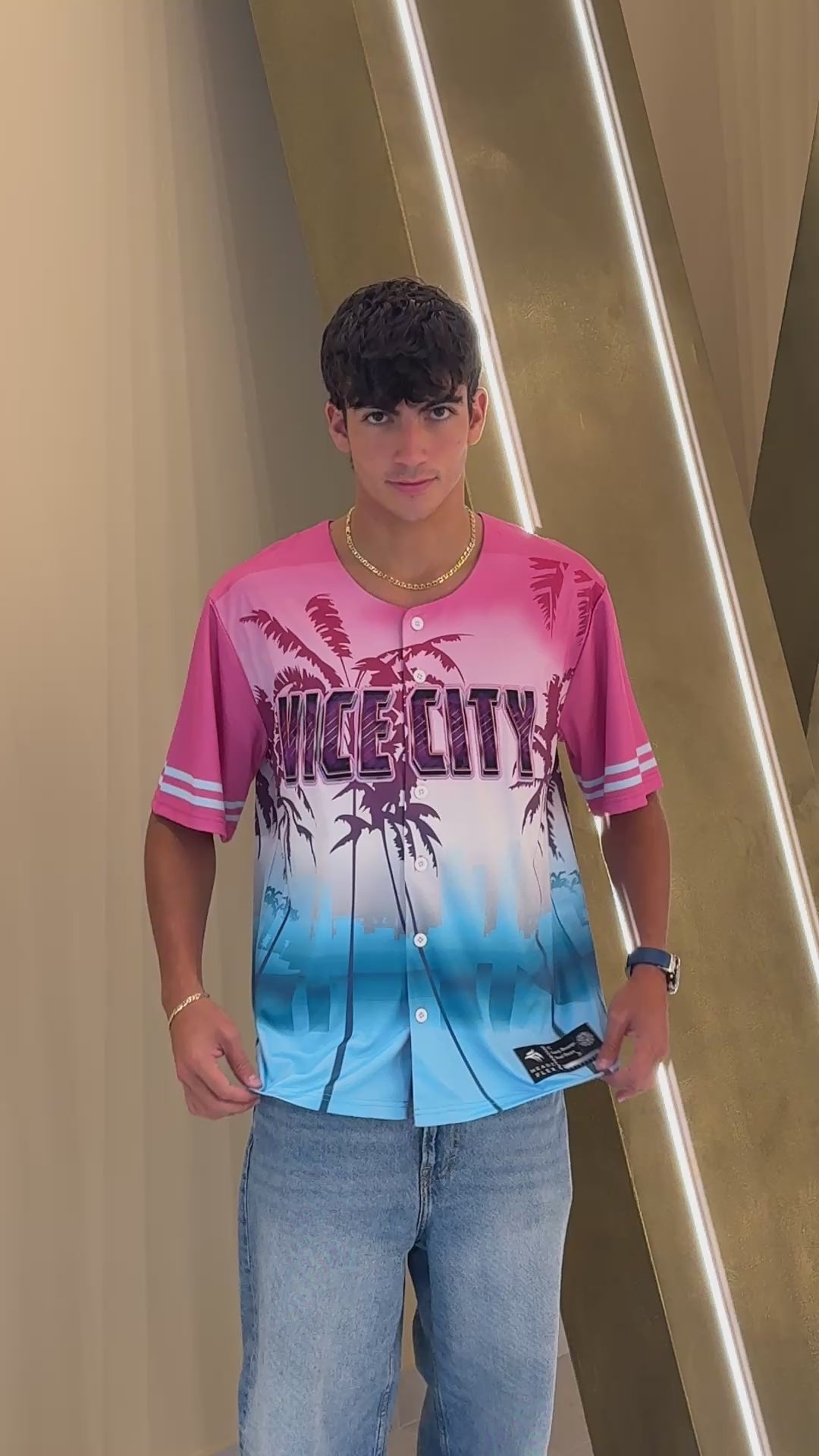 Vice City Baseball Jersey - Vibrant Palm City Baseball Shirt
