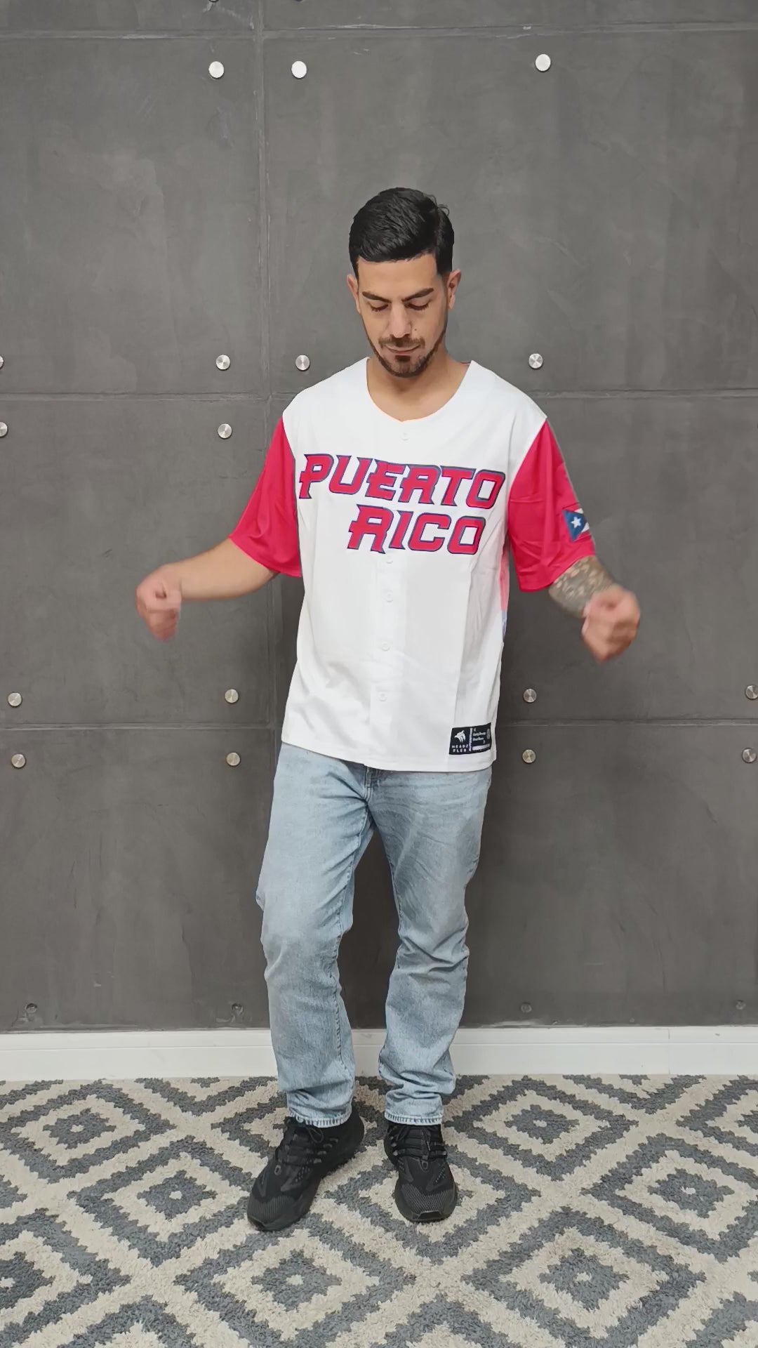Puerto Rico Baseball Jersey –#12  Edition Embroidered Baseball Tee