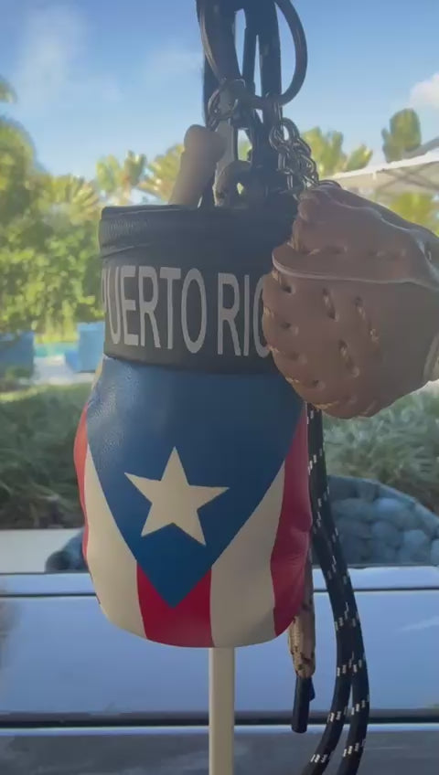 Flag Boxing Glove Car Charm & Bag Charm – Travel Souvenir Accessory (Puerto Rico, Cuba, Dominican Republic,