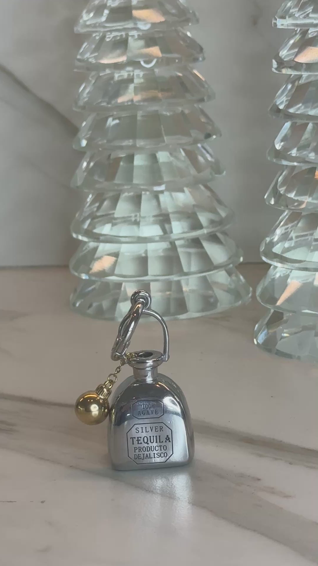 Mini Tequila Bottle Metal Alloy Charm – Silver Travel Accessory for Bags, Luggage & Carry-On