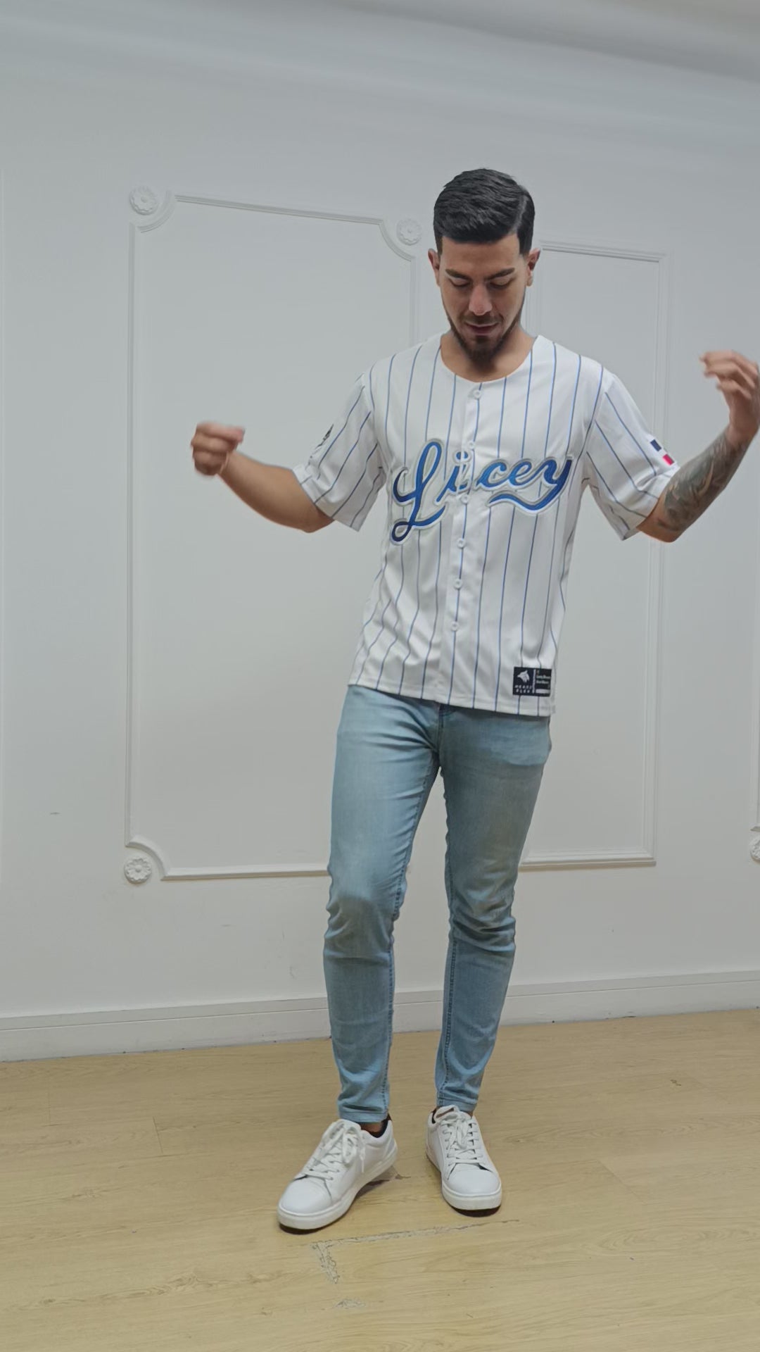 Caribbean Blue Baseball Button Jersey – Premium Embroidery Edition