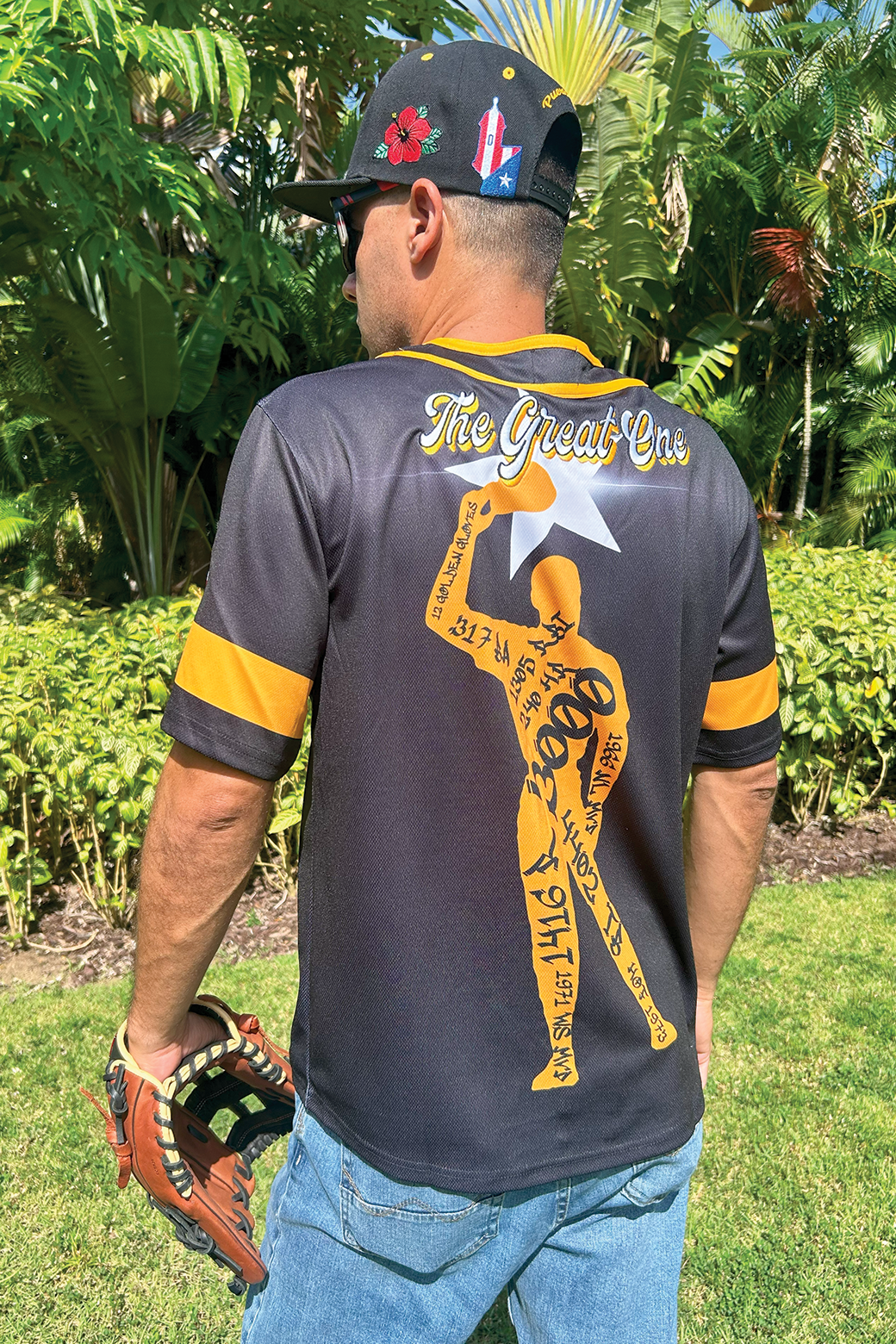 Jersey Puerto Rico Pirates Clemente Black Model 3000 hits