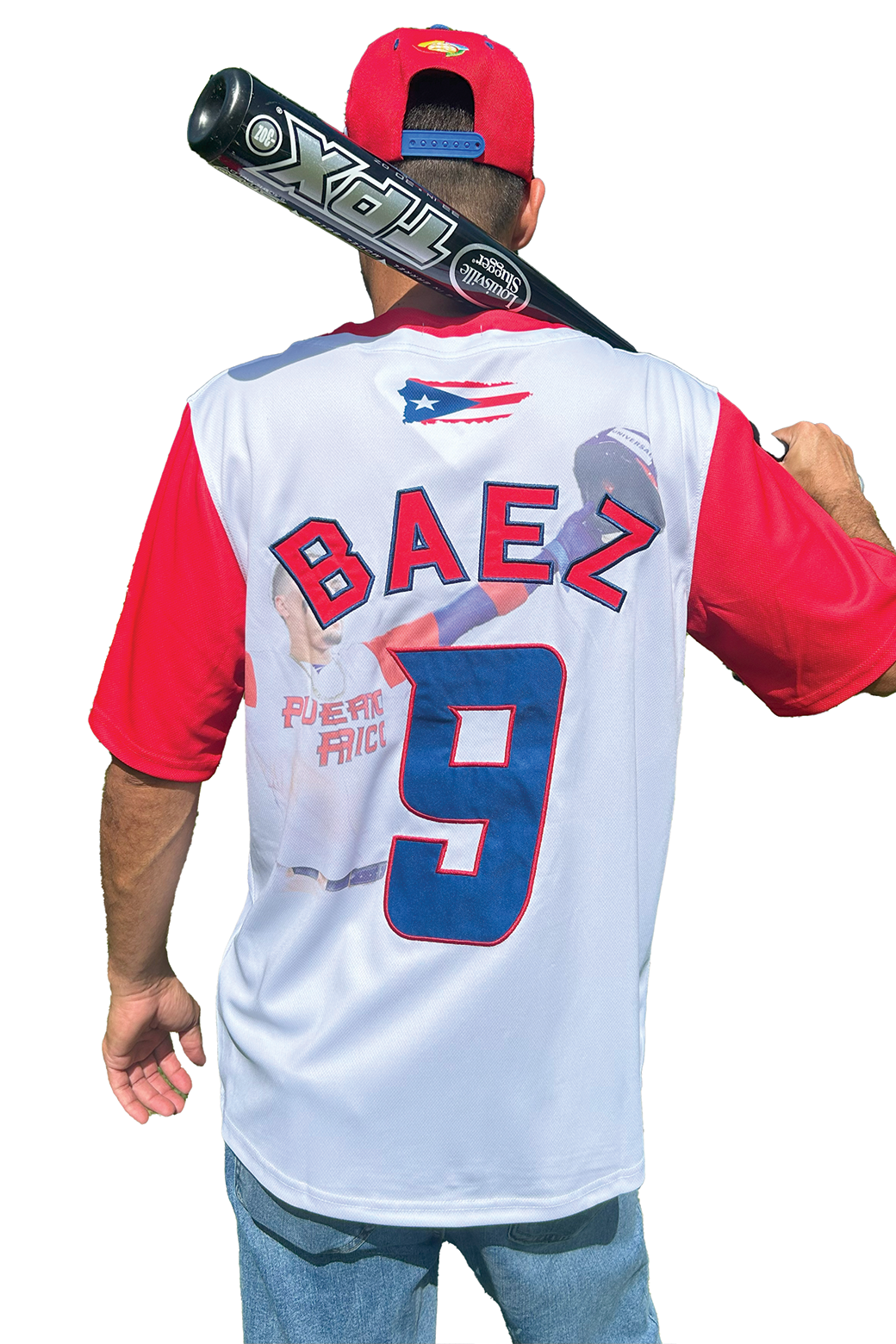 Puerto Rico Baez 9 Jersey: Celebrate Puerto Rican Baseball| Premium V-Neck Jersey