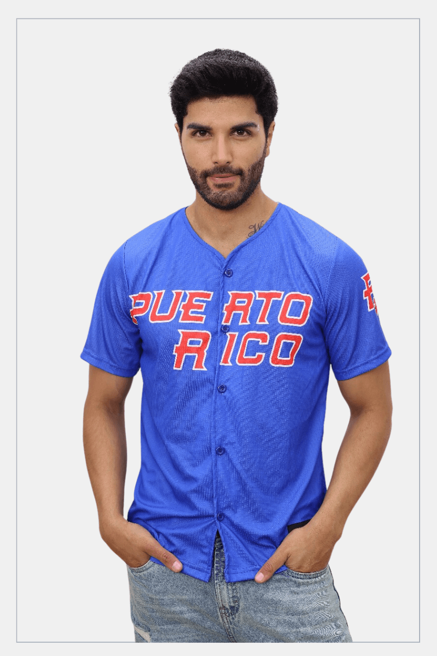 Puerto Rico Boricua Blue Baseball Jersey – Roberto Clemente #21