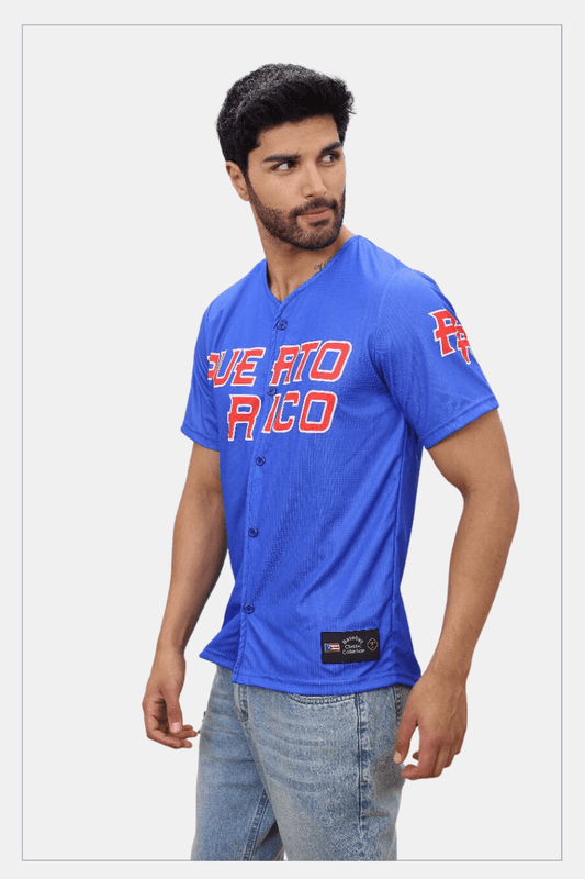 Puerto Rico Boricua Blue Baseball Jersey – Roberto Clemente #21
