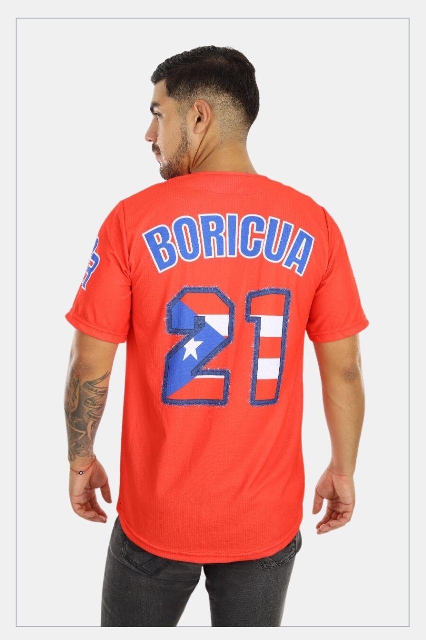Puerto Rico Boricua Red Baseball Jersey –  Clemente #21