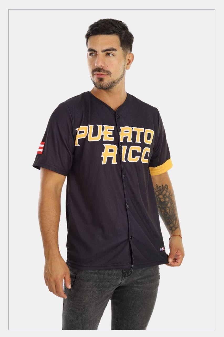 Puerto Rico Clemente Black Baseball Jersey – Iconic Tribute in Bold Black & Yellow