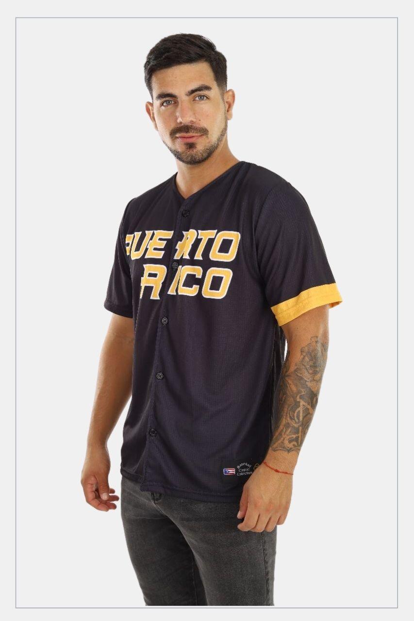 Puerto Rico Clemente Black Baseball Jersey – Iconic Tribute in Bold Black & Yellow