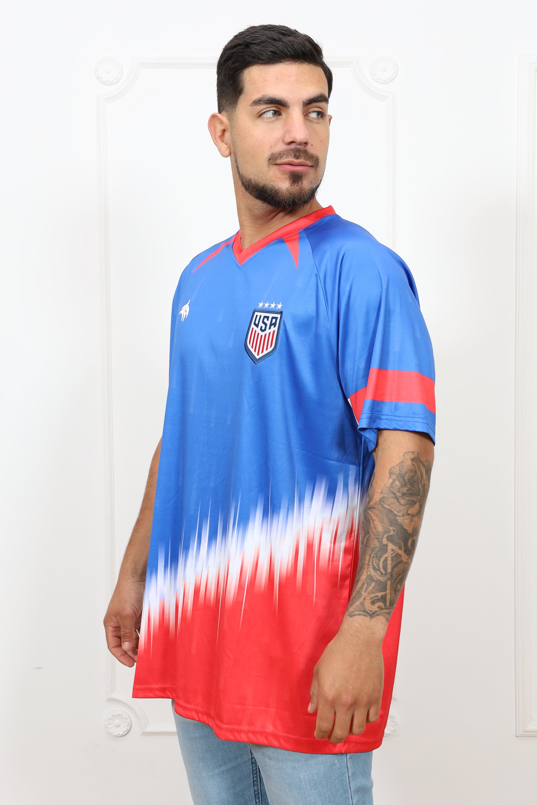 USA Soccer Jersey 2024 Classic Edition | Blue & Red with Embroidered USA